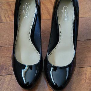 New Coach Buffy Black Patent Leather Pumps Size 8